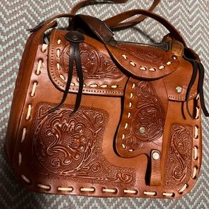Vintage Leather Saddle purse